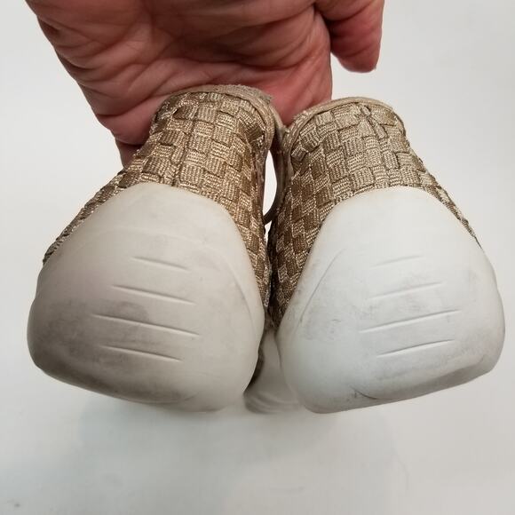 Bernie Mev Women's Rigged Connect Shoes Woven Elastic Flats Comfort Gold Size 37 - Picture 4 of 7